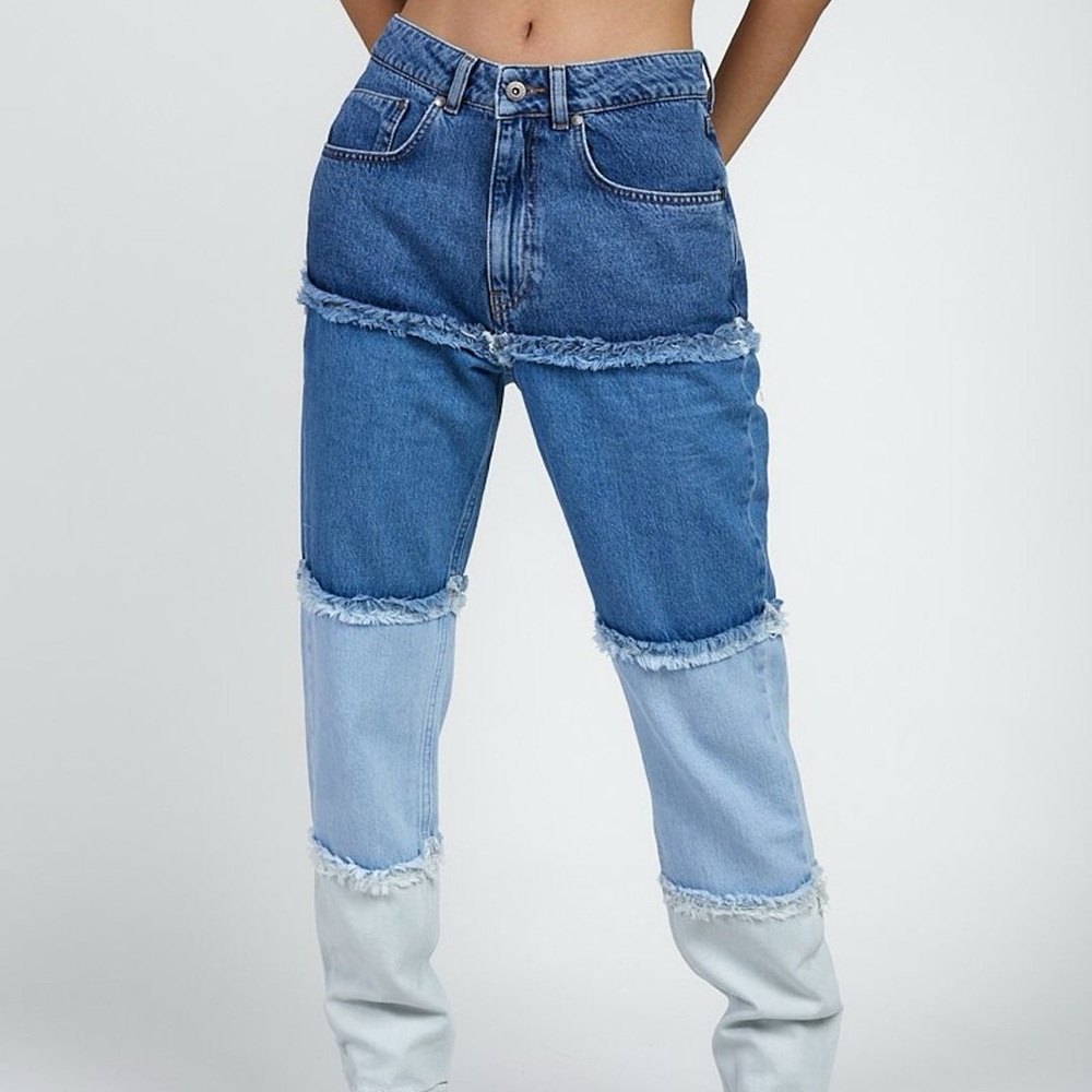 The Ragged Priest Dimmer Paneled Ombre Mom Jeans